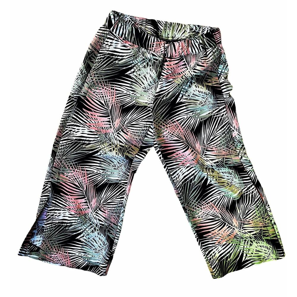 White House Black Market Size 0/S Pallazzo Wide Leg Deep Sexy Slits Crop‎ Pants